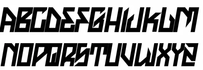 H74 The Golden Dawn Italic フォント 大文字