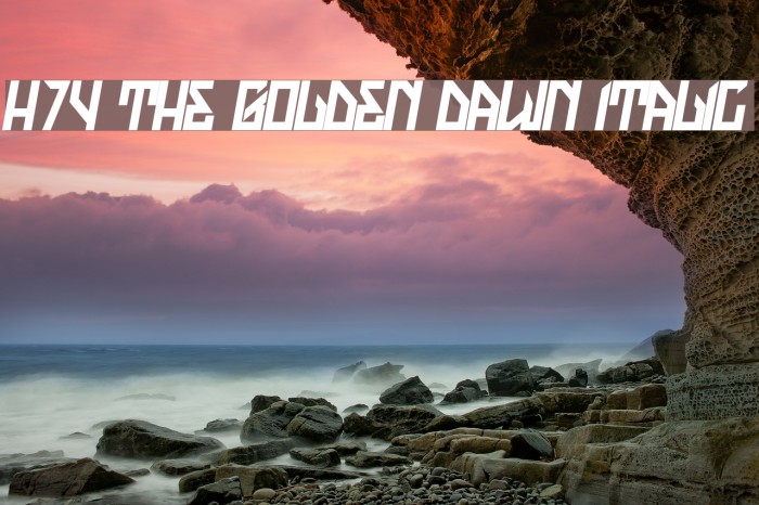 H74 The Golden Dawn Italic Font examples