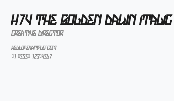 H74 The Golden Dawn Italic Business Card