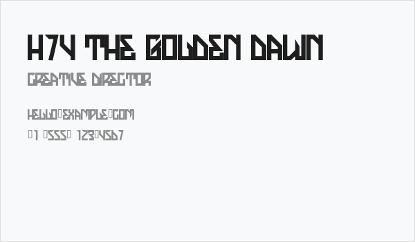 H74 The Golden Dawn Business Card
