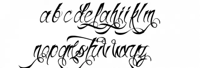 H74 Thunder Script फ़ॉन्ट लोअरकेस