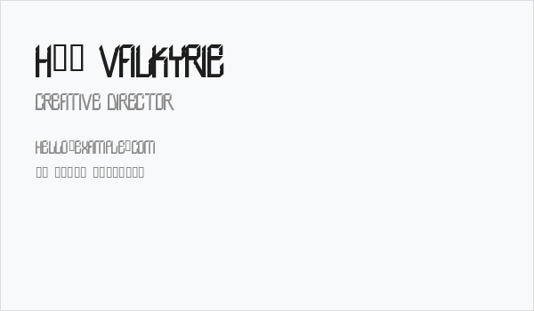 H74 Valkyrie Business Card