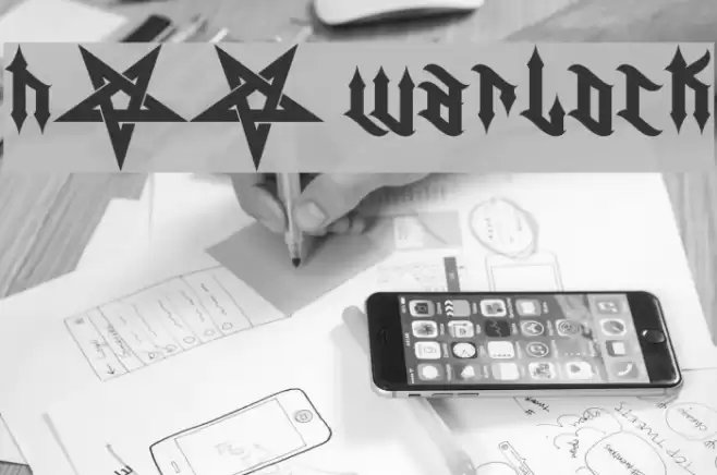 H74 Warlock Font examples