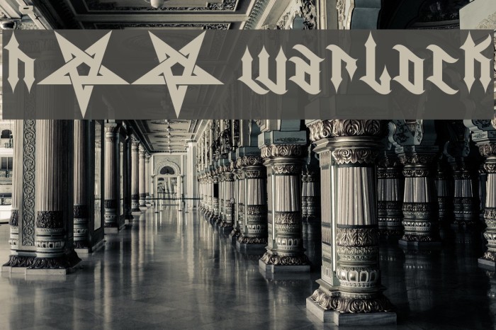 H74 Warlock Font examples