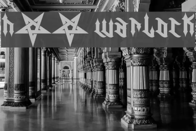 H74 Warlock Font examples