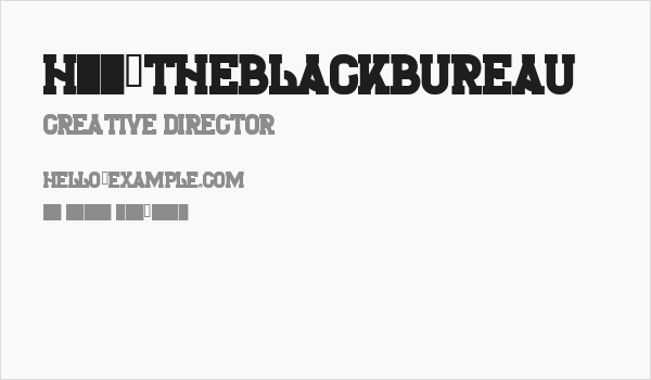 H74_TheBlackBureau Business Card