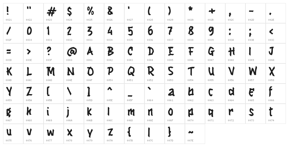 HACHIMAKI Character Map