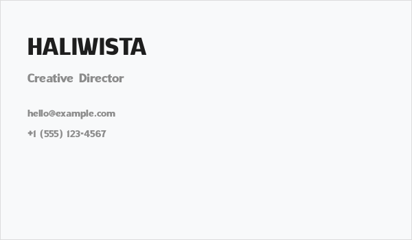 HALIWISTA Business Card