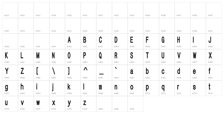 HALMAHERA SANS SERIF Character Map