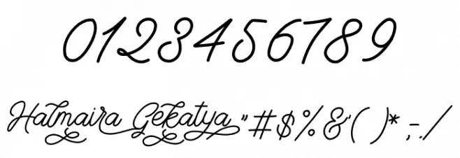HALMAIRA GEKATYA DEMO Font OTHER CHARS