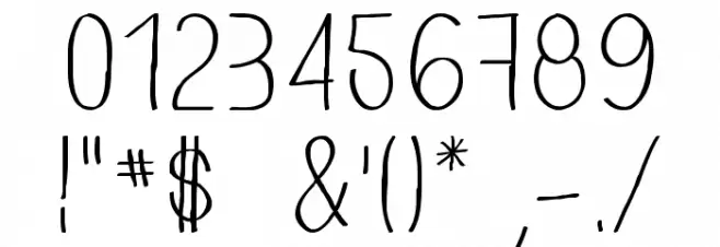 HAND OF CRE Font OTHER CHARS