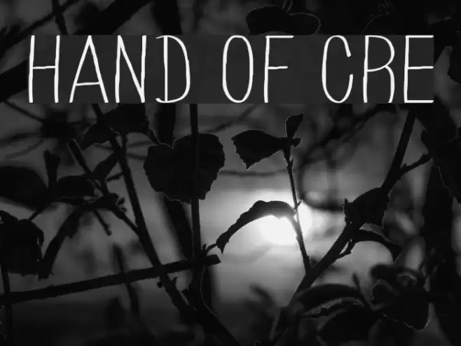 HAND OF CRE Font examples