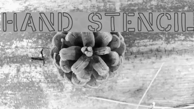 HAND STENCIL Font examples