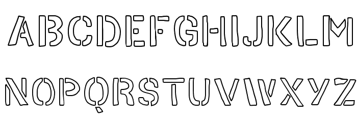 HAND STENCIL Schriftart Kleinbuchstaben