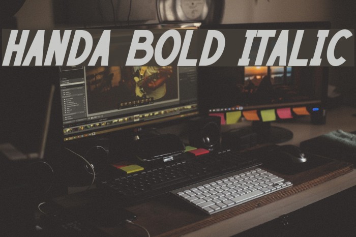 HANDA Bold Italic Font examples