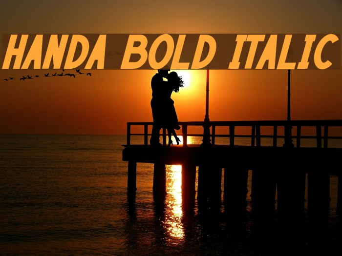 HANDA Bold Italic Font examples