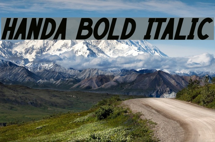 HANDA Bold Italic Font examples