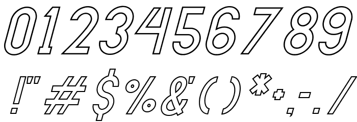 HANDA OUTLINE Italic Font OTHER CHARS