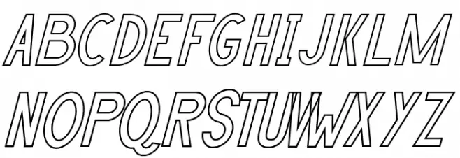 HANDA OUTLINE Italic 字体 大写