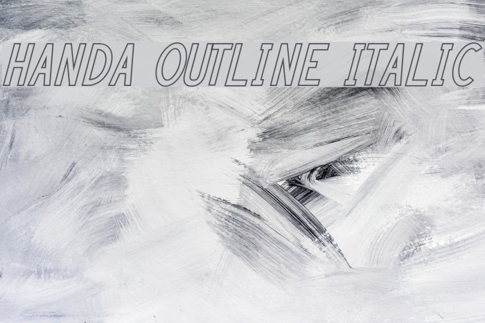 HANDA OUTLINE Italic Font examples