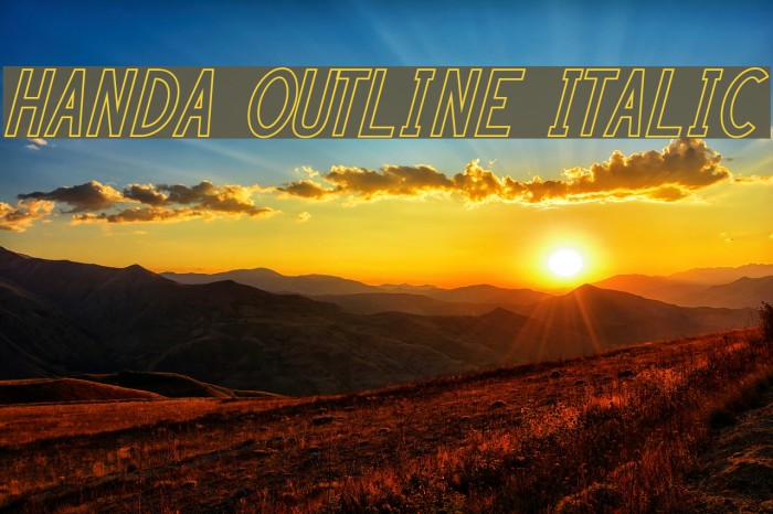HANDA OUTLINE Italic Font examples