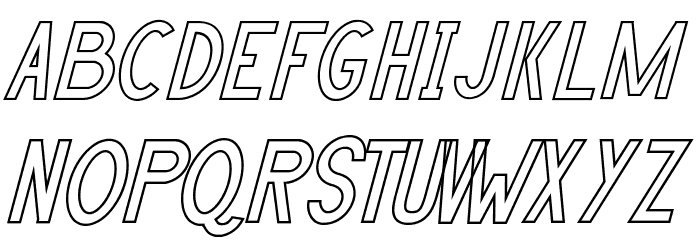 HANDA OUTLINE Italic Font LOWERCASE