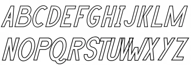 HANDA OUTLINE Italic फ़ॉन्ट लोअरकेस