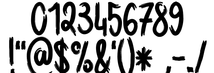 HANDBRUSH_CRE Font OTHER CHARS