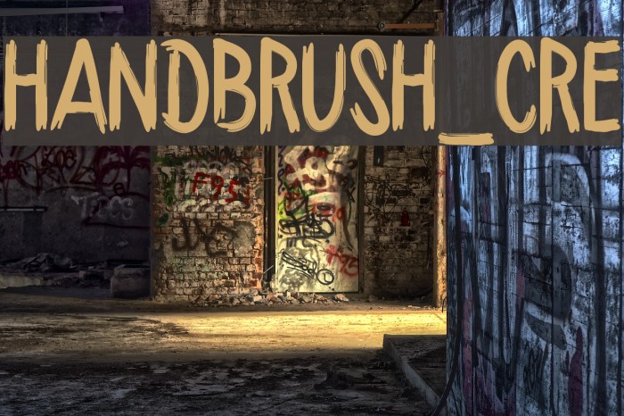 HANDBRUSH_CRE Font examples