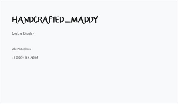 HANDCRAFTED_MADDY Business Card