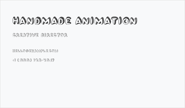 HANDMADE ANIMATION Business Card