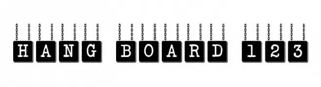HANG BOARD 123  Frei Schriftart Herunterladen
