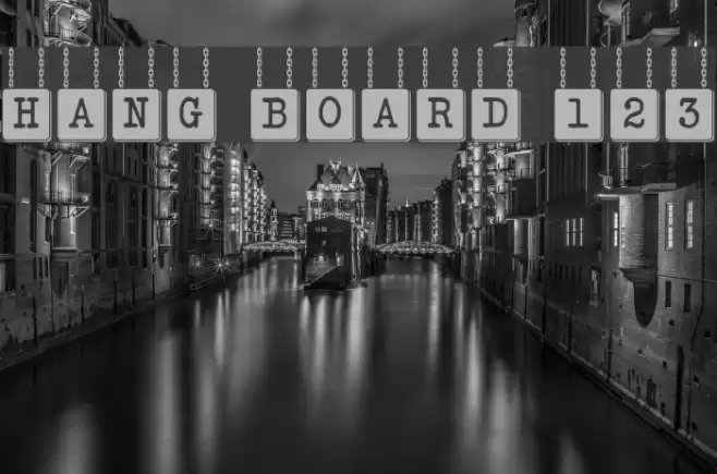 HANG BOARD 123 Font examples