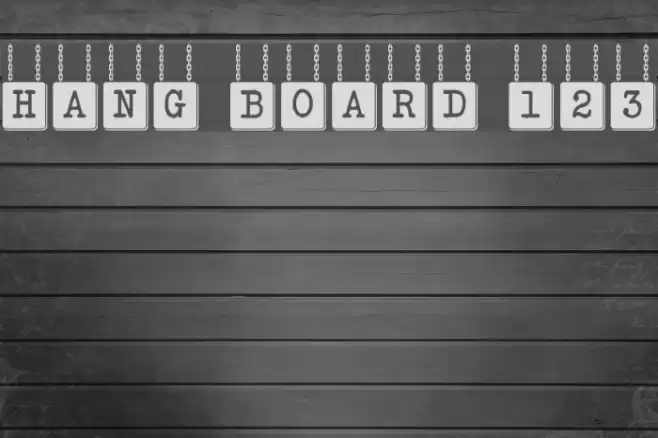 HANG BOARD 123 Font examples