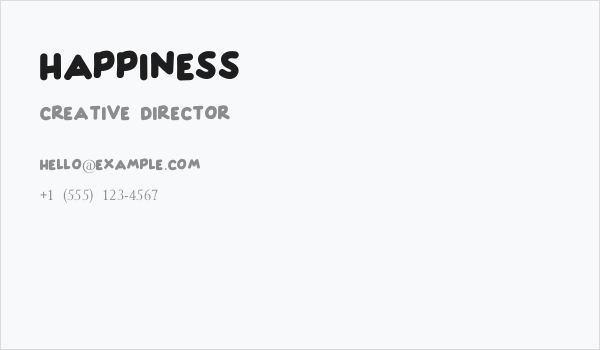 HAPPINESS Business Card