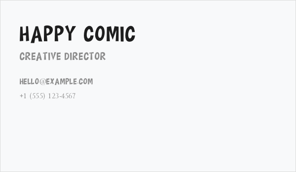HAPPY COMIC Business Card
