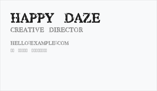 HAPPY DAZE Business Card