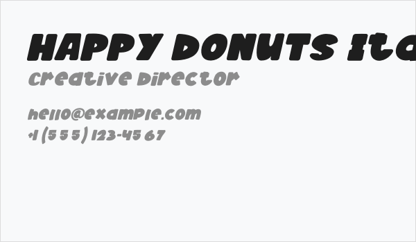 HAPPY DONUTS Italic Business Card