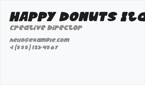 HAPPY DONUTS Italic Business Card