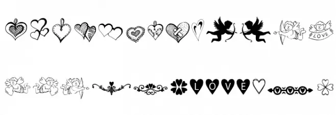 HAPPY VALENTINE'S DAY Schriftart Kleinbuchstaben