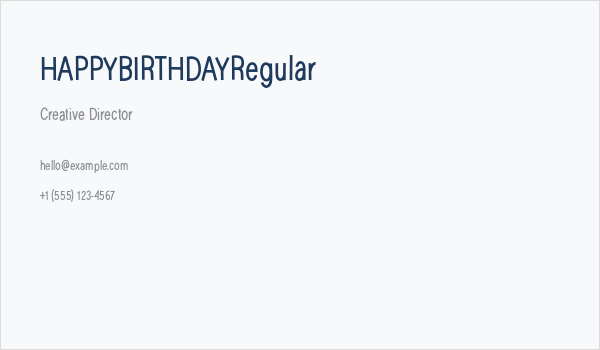 HAPPYBIRTHDAYRegular Business Card