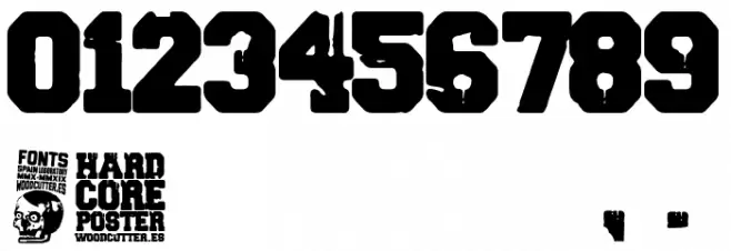 HARDCORE POSTER Шрифта ДРУГИЕ символов