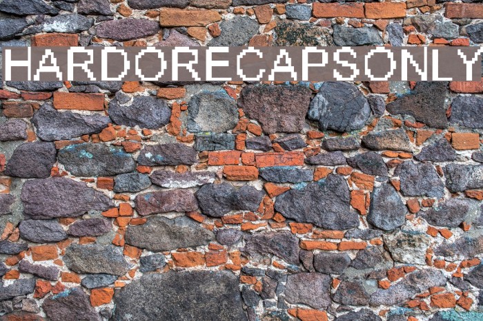HARDORECAPSONLY Font examples