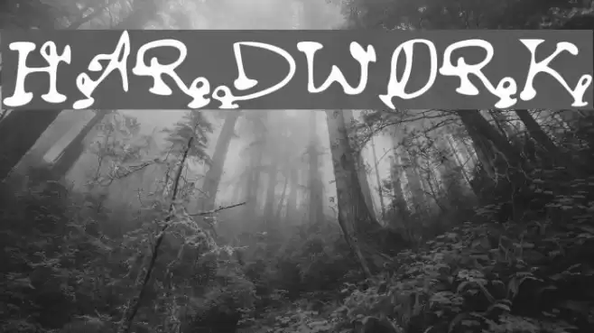 HARDWORK Font examples