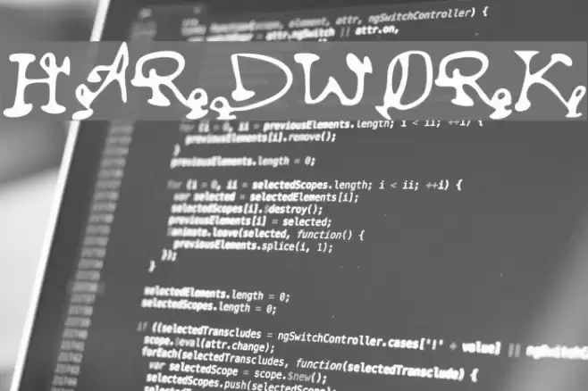 HARDWORK Font examples