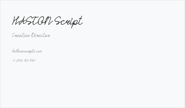 HASTON Script Business Card