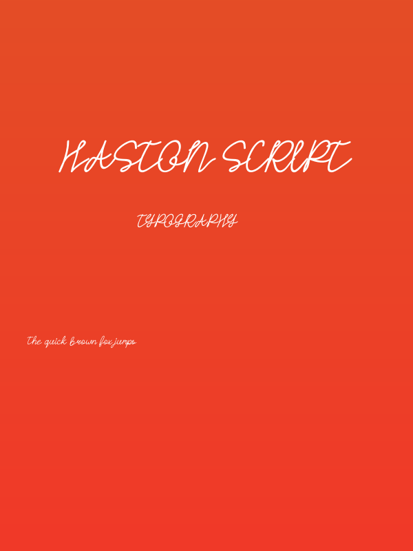 HASTON Script Poster