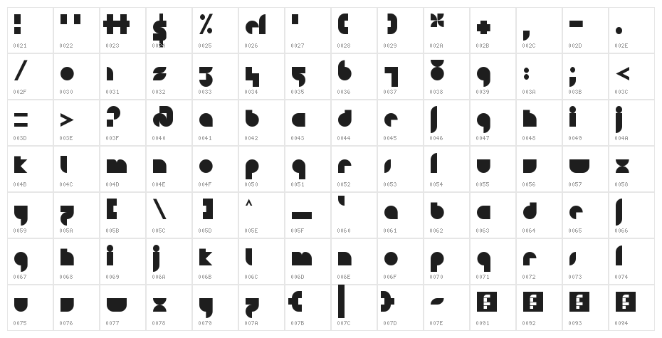 HAUS Regular Character Map