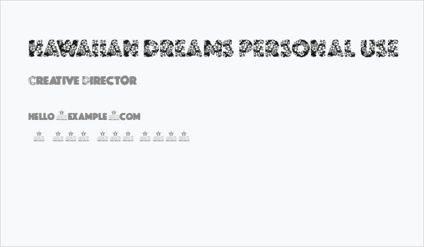 HAWAIIAN DREAMS PERSONAL USE Business Card