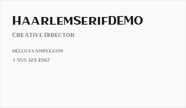 HaarlemSerifDEMO Business Card